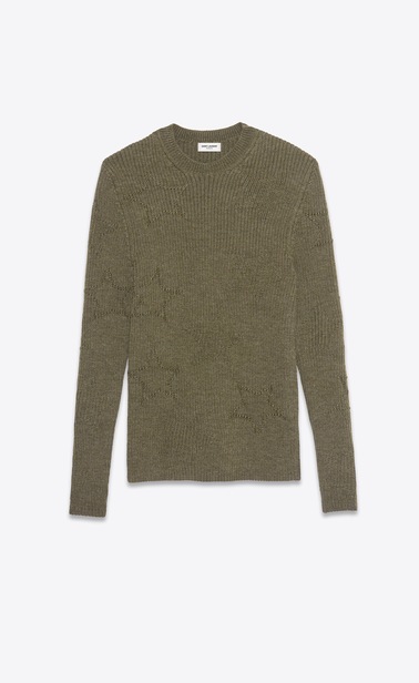 Ribbed sweater with stars in relief